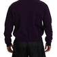 Dsquared² Purple Cotton Printed Men Pullover Sweater