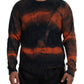 Dsquared² Black Orange Cotton Tie Dye Men Pullover Sweater