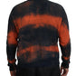 Dsquared² Black Orange Cotton Tie Dye Men Pullover Sweater