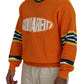 Dsquared² Orange Printed Long Sleeves Men Pullover Sweater