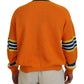 Dsquared² Orange Printed Long Sleeves Men Pullover Sweater