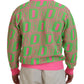 Dsquared² Pink Green Collared Long Sleeves Full Zip Sweater