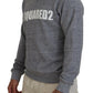 Dsquared² Gray Crystal Embellishment Men Pullover Sweater