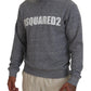 Dsquared² Gray Crystal Embellishment Men Pullover Sweater