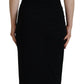 Dsquared² Black Viscose Sleeveless Ruched Maxi Dress