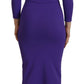 Dsquared² Purple Viscose Long Sleeves Bodycon Maxi Dress