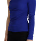 Dsquared² Blue Viscose One Shoulder Slim Fit Blouse Top