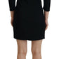 Dsquared² Black Polyester Long Sleeves Bodycon Sheath Dress