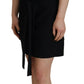 Dsquared² Black Polyester Short Sleeves Sheath Mini Dress