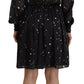 Dsquared² Black Polka Dot Long Sleeves Button Down Dress