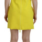 Dsquared² Yellow Nylon Short Sleeves Round Neck Mini Dress