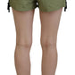 Dsquared² Green Cotton Mid Waist Drawstring Tapered Shorts