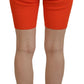 Dsquared² Orange Viscose Mid Waist Slim Fit Bermuda Shorts