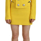 Dsquared² Yellow Double Breasted Mini Suit Blazer Skirt Set