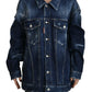 Dsquared² Blue Distressed Collared Denim Jacket