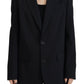 Dsquared² Black Flower Single Breasted Coat Blazer