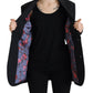 Dsquared² Black Flower Single Breasted Coat Blazer