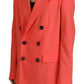 Dsquared² Pink Double Breasted Coat Blazer Jacket