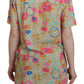 Dsquared² Multicolor Printed Collared Button Front Long Blouse Top