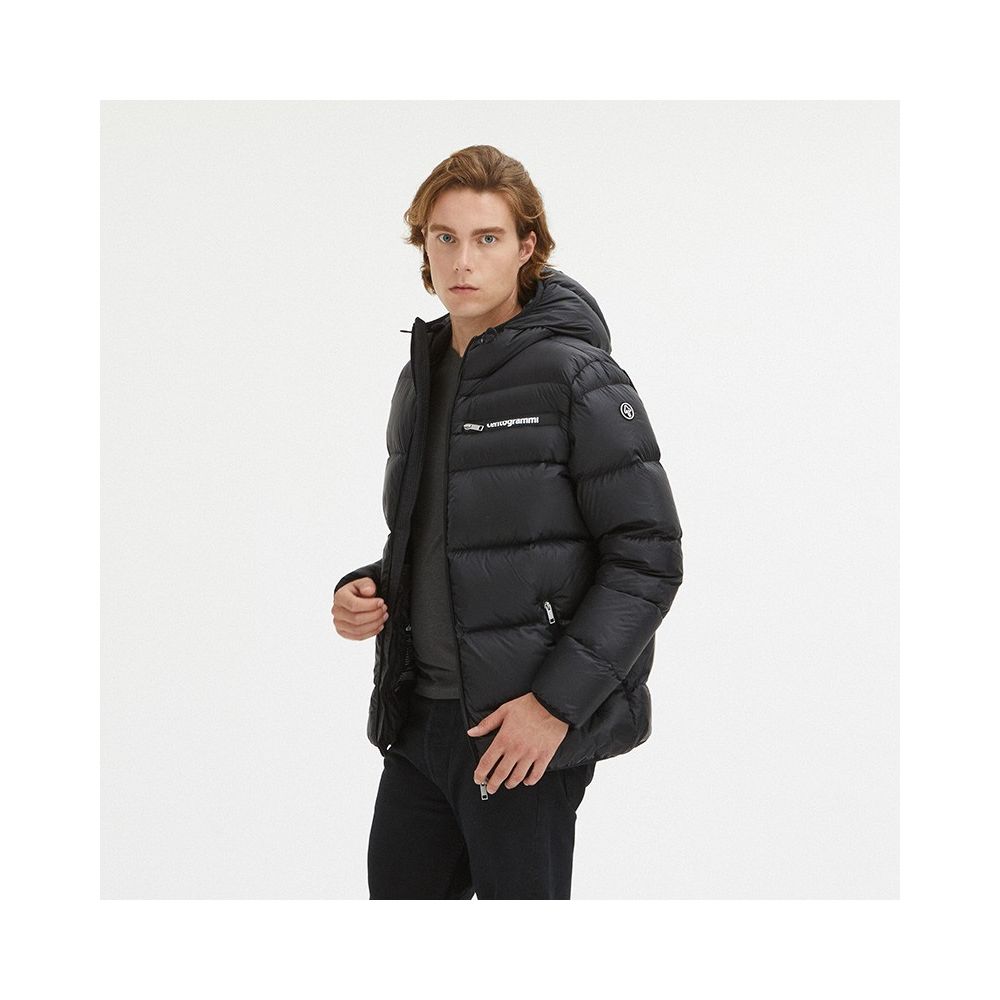 Centogrammi Sleek Black Goose Down Hooded Jacket