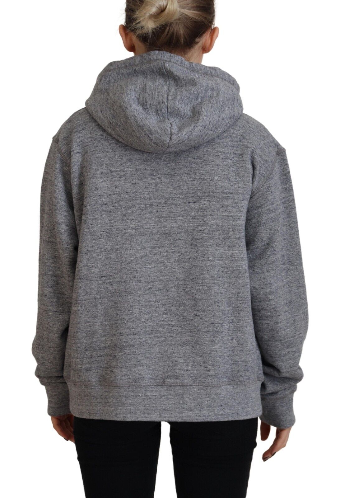 Dsquared² Gray Logo Print Cotton Hoodie Sweatshirt Sweater