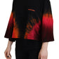 Dsquared² Black Cotton Tie Dye Crew Neck Casual Top