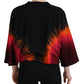 Dsquared² Black Cotton Tie Dye Crew Neck Casual Top