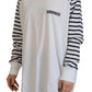 Dsquared² White Cotton Striped Crew Neck Short Sleeve Sweater