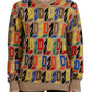 Dsquared² Brown Cotton Long Sleeve Crew Neck Printed Sweater