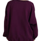 Dsquared² Purple Cotton Distressed Printed Long Sleeve Sweater