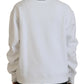 Dsquared² White Cotton Heart Fringe Long Sleeve Sweater