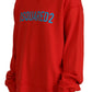 Dsquared² Red Cotton Printed Crew Neck Long Sleeve Sweater