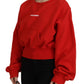 Dsquared² Red Logo Print Women Crew Neck Long Sleeve Sweater