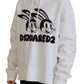 Dsquared² White Logo Animals Print Hooded Long Sleeve Sweater