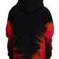 Dsquared² Black Red Dye Cotton Hoodie Sweatshirt Sweater