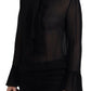 Dsquared² Black Viscose Long Sleeves See Through Blouse Top