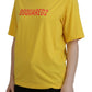 Dsquared² Yellow Logo Print Cotton Crewneck Easy Tee T-shirt