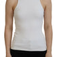 Dsquared² White Viscose Sleeveless Round Neck Tank T-shirt