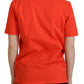 Dsquared² Orange Cotton Shiny Icon East Tee Crewneck T-shirt