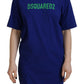 Dsquared² Blue Logo Cotton Crewneck Short Sleeve Tee T-shirt