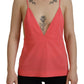 Dsquared² Pink Sleeveless Spaghetti Strap Cami V-neck Top