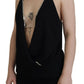 Dsquared² Black Embellished Deep V-neck Sleeveless Tank Top