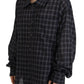 Dsquared² Black Checkered Collared Button Long Sleeves Shirt