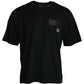 Dolce & Gabbana Black Logo Patch Cotton Crew Neck T-shirt