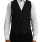 Dolce & Gabbana Black Wool Formal Dress Waistcoat Vest