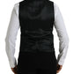 Dolce & Gabbana Black Wool Formal Dress Waistcoat Vest