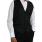 Dolce & Gabbana Black Silk Waistcoat Dress Formal Vest