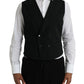 Dolce & Gabbana Black Wool Waistcoat Dress Formal Vest