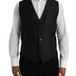 Dolce & Gabbana Black Wool Waistcoat Dress Formal Vest