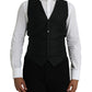 Dolce & Gabbana Black Wool Waistcoat Dress Formal Vest